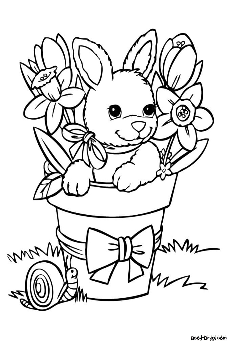 Coloring Page Holiday hare | Coloring Women's Day