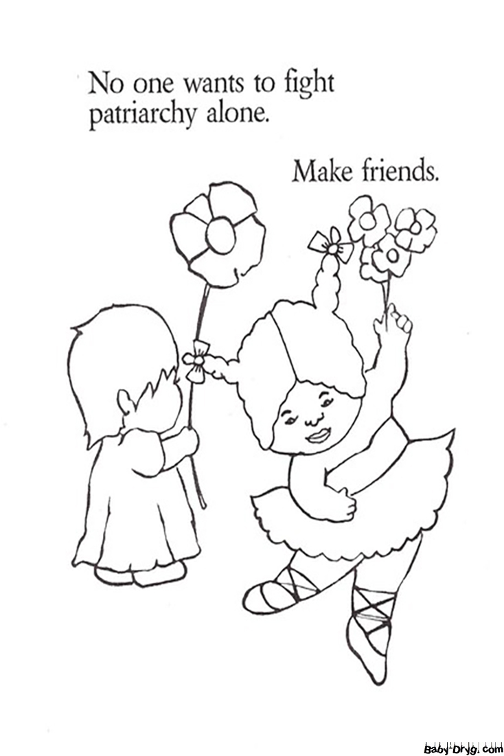 Fight Patriarchy Coloring Page | Coloring Women's Day