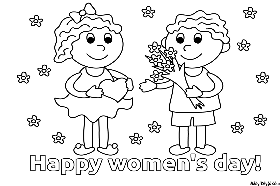 For Woman Coloring Page | Coloring Women's Day