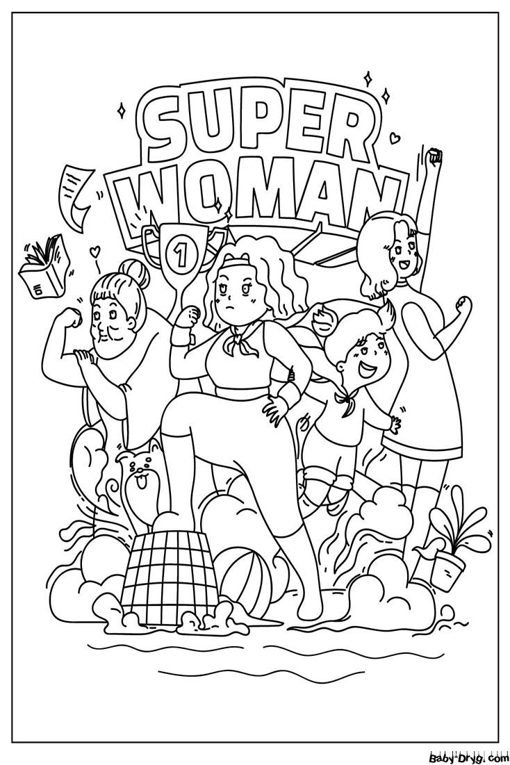 Free Womens Day Coloring Page | Coloring Women's Day