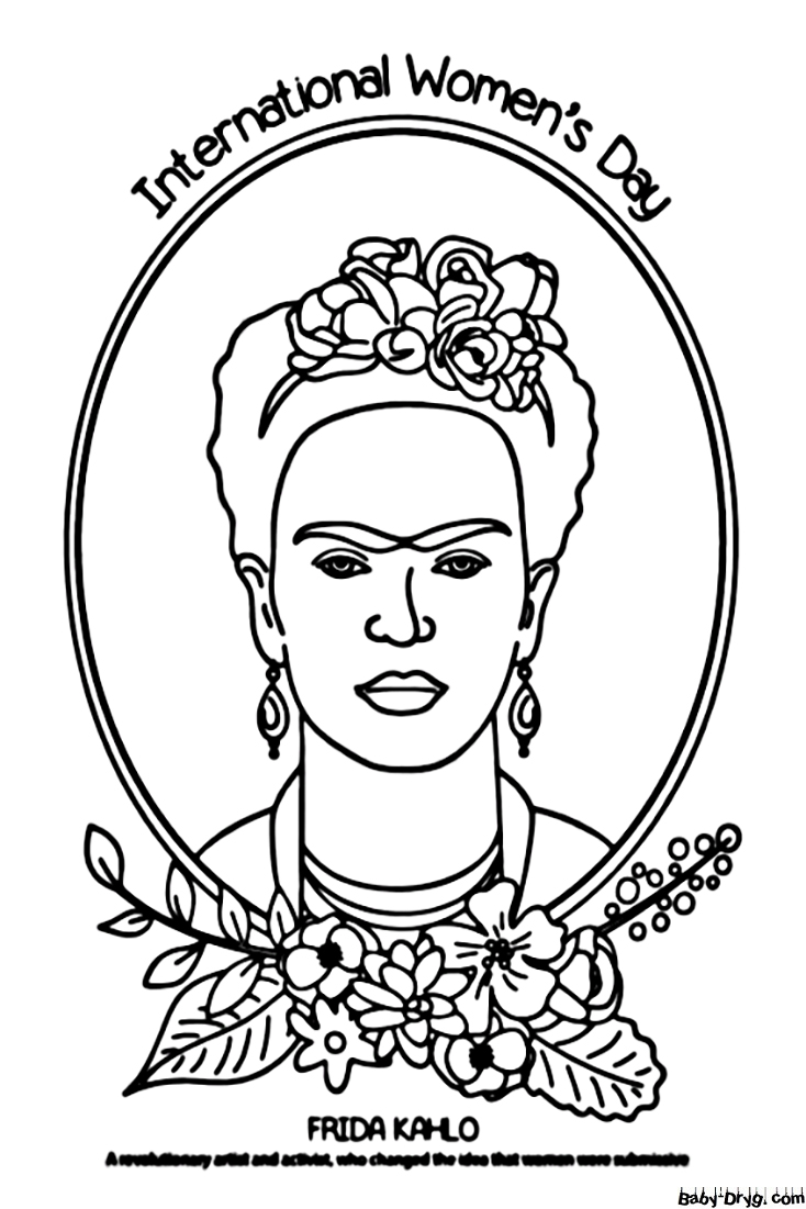 Frida Kahlo Coloring Page | Coloring Women's Day