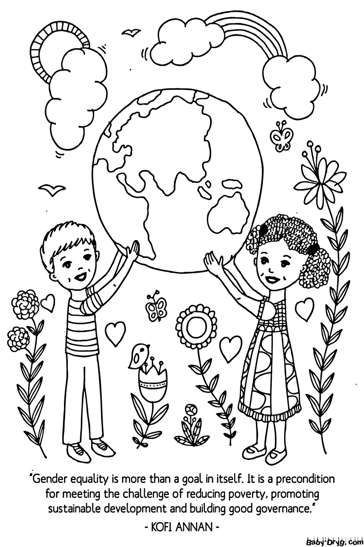 Gender Equality Coloring Page | Coloring Women's Day