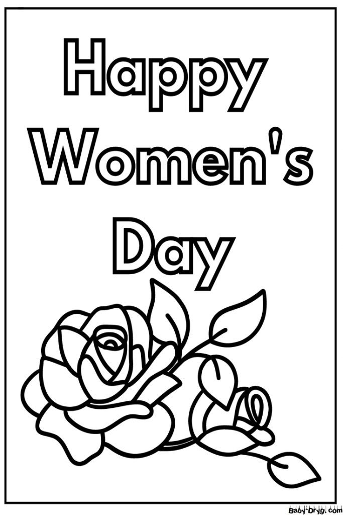 Happy Women's Day Picture Coloring Page | Coloring Women's Day
