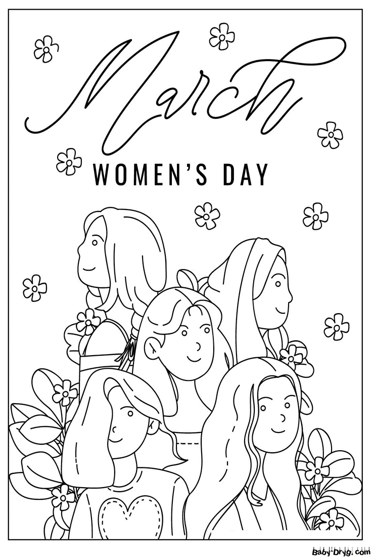 Images March Coloring Page | Coloring Women's Day