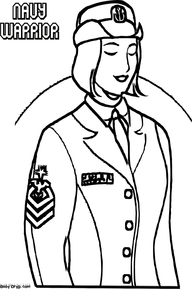 Navy Warrior Woman Coloring Page | Coloring Women's Day