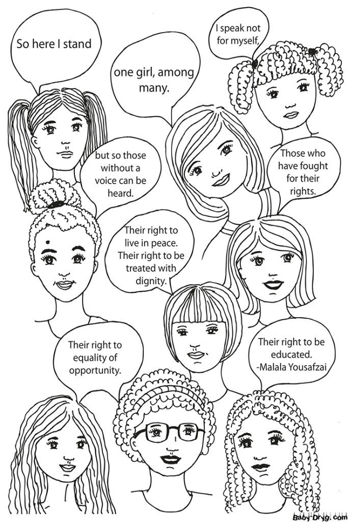 One Girl Among Many Coloring Page | Coloring Women's Day
