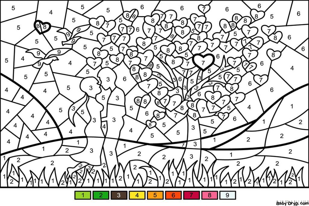 Раскраска Любовь | Раскраски по номерам