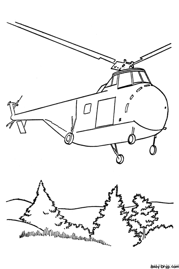 Раскраска Вертолёт в подарок на 23 февраля | Раскраски 23 Февраля
