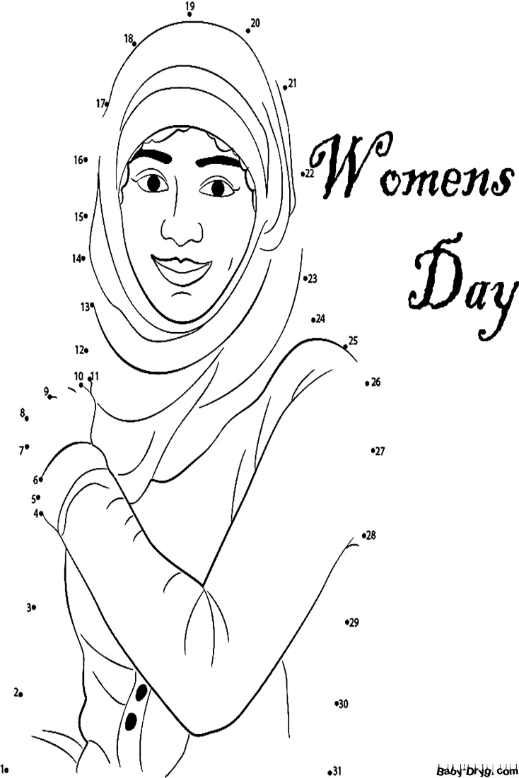 Women's Day Connect The Dots Coloring Page | Coloring Women's Day