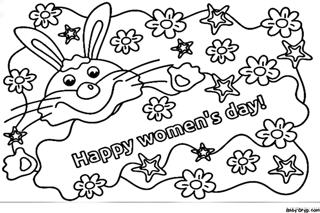 Women's Day Flowers Coloring Page | Coloring Women's Day