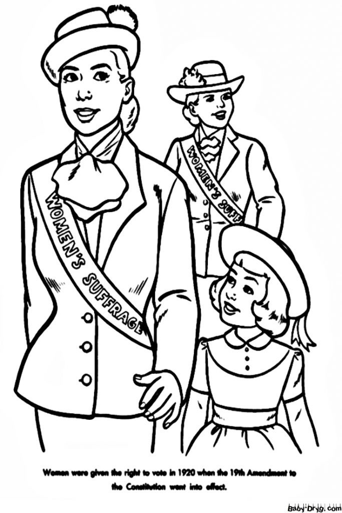 Women's Suffrage Coloring Page | Coloring Women's Day