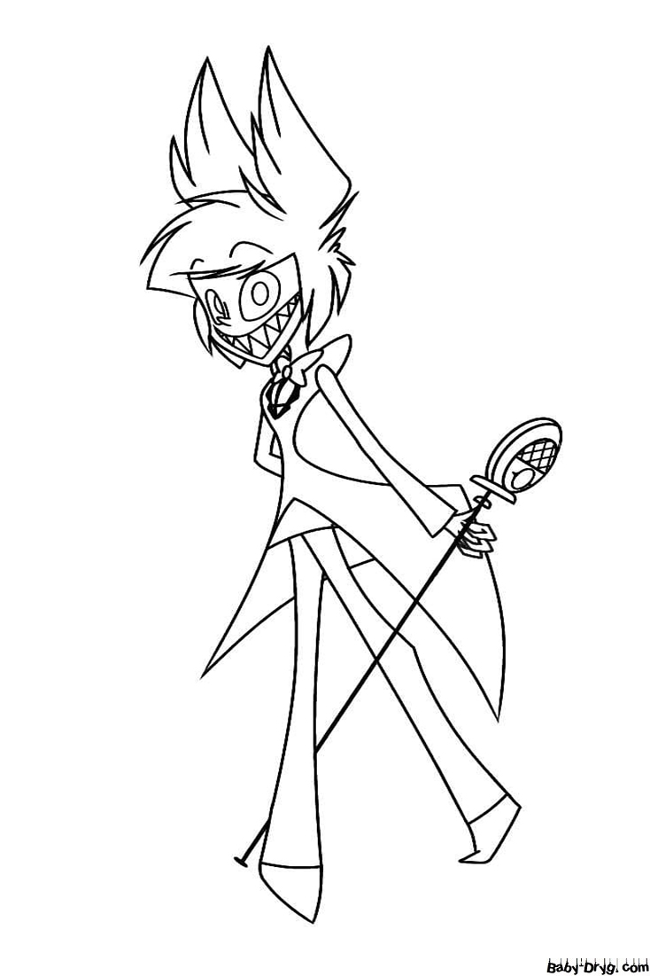 A picture of Alastor from the Hazbin Hotel | Coloring Hazbin Hotel