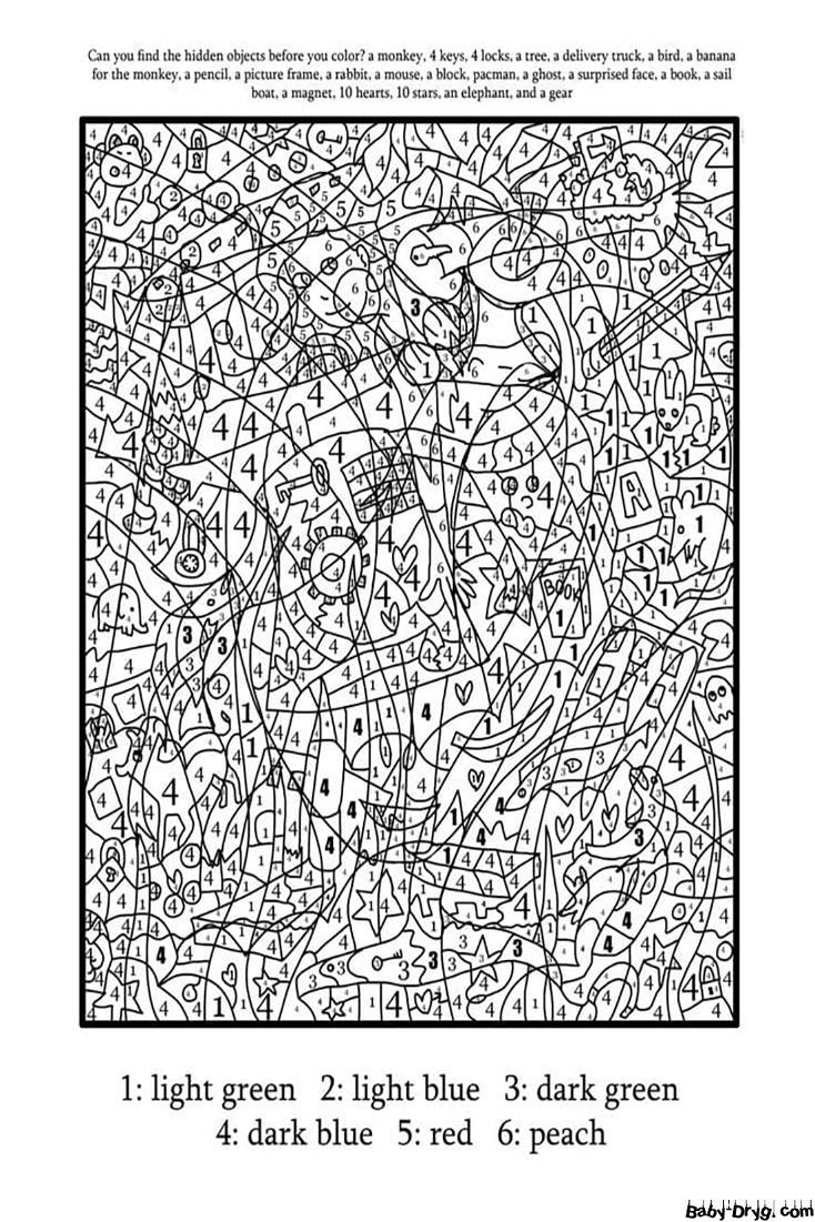 Advanced Color by Number | Color by Number Coloring Pages