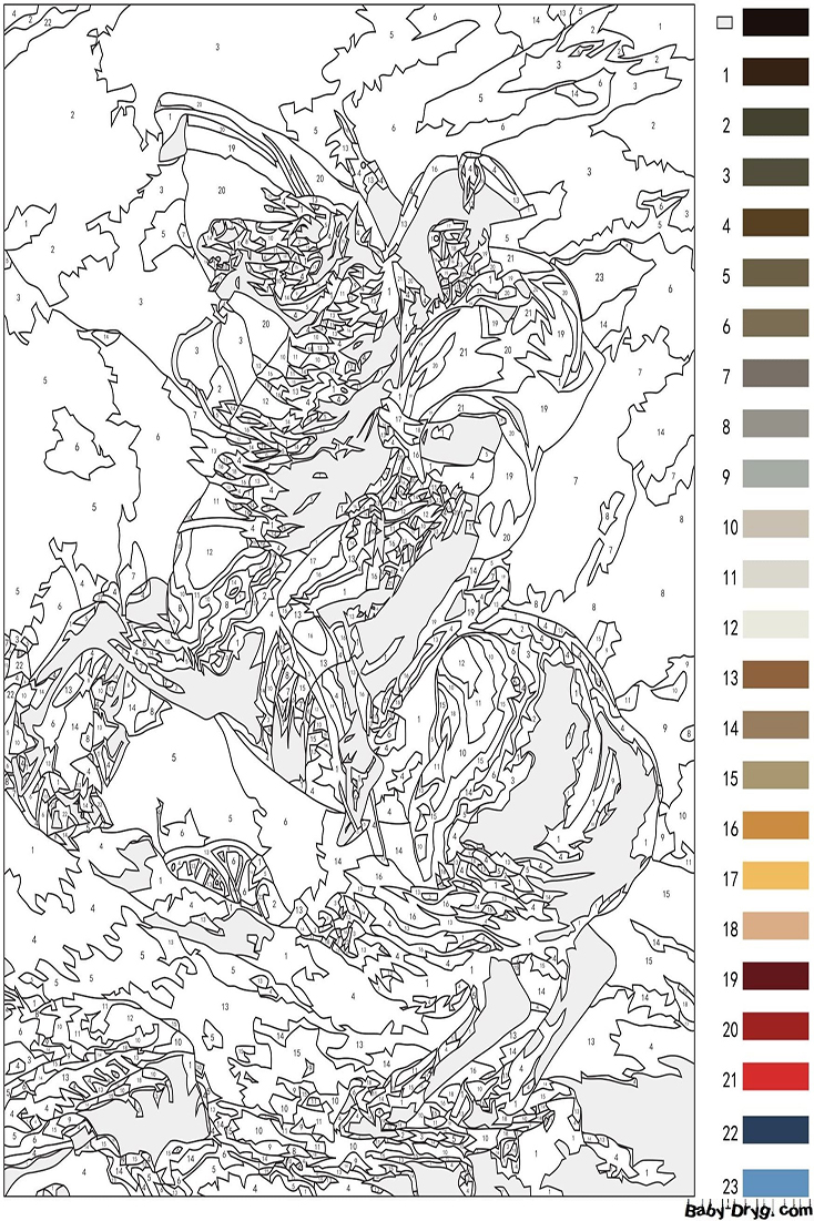Advanced Color by Numbers Worksheet | Color by Number Coloring Pages