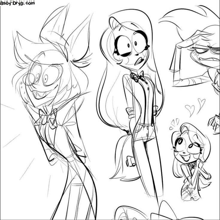 Alastor and Charlie Coloring Page | Coloring Hazbin Hotel