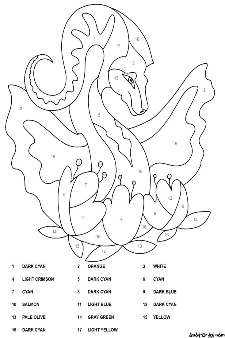 Amazing Dragon Color by Number | Color by Number Coloring Pages