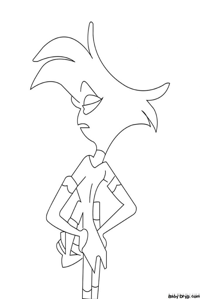 Angel Dust Looking Far Away Coloring Page | Coloring Hazbin Hotel