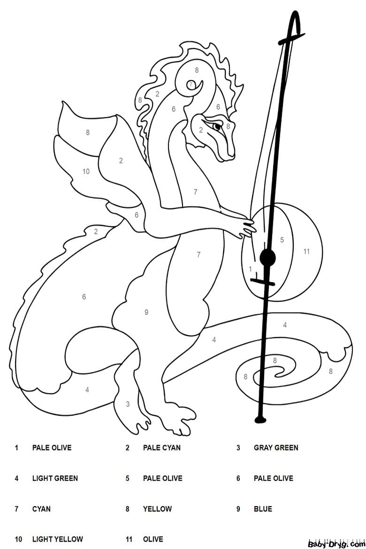 Awesome Dragon Color by Number | Color by Number Coloring Pages