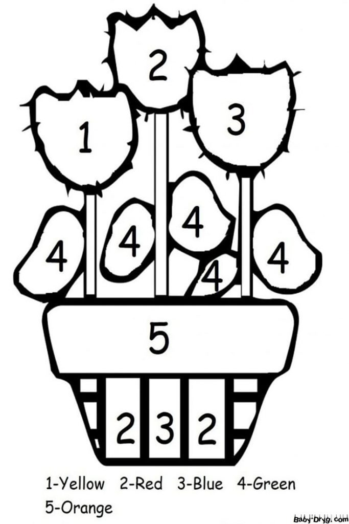 Бесплатная раскраска цветов | Раскраски по номерам