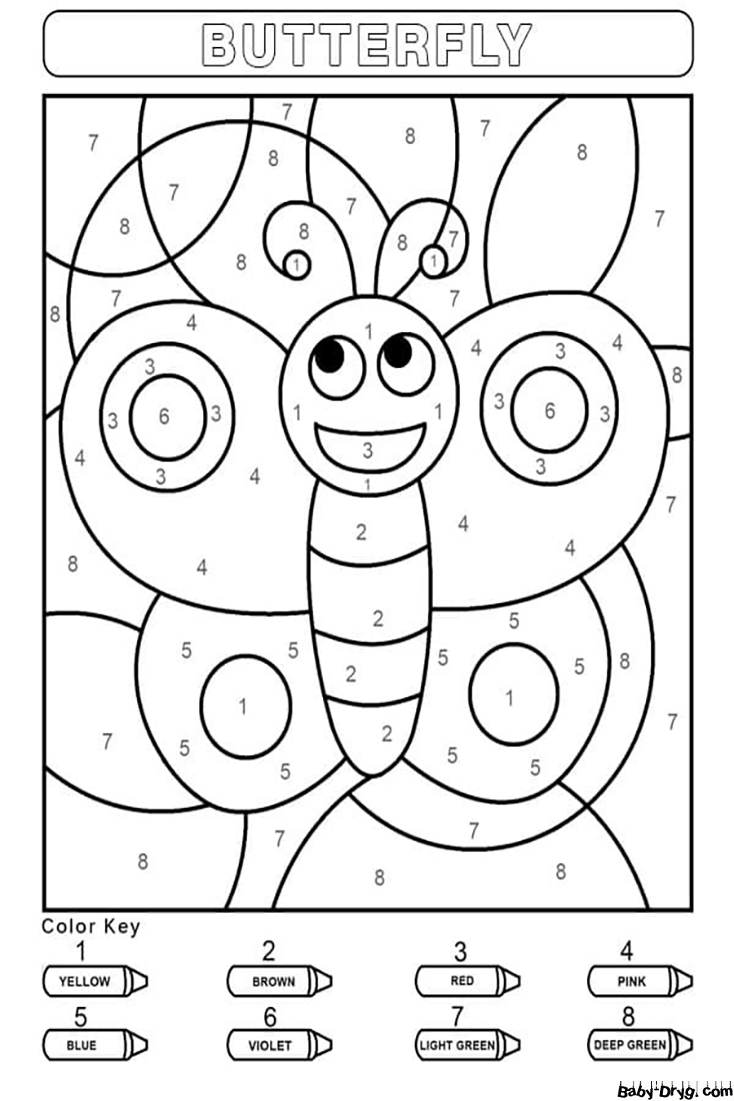 Butterfly Color by Number | Color by Number Coloring Pages