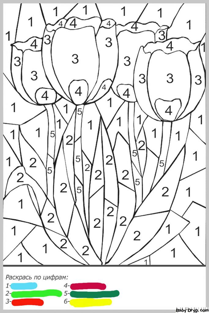 Color by Number Flowers | Color by Number Coloring Pages