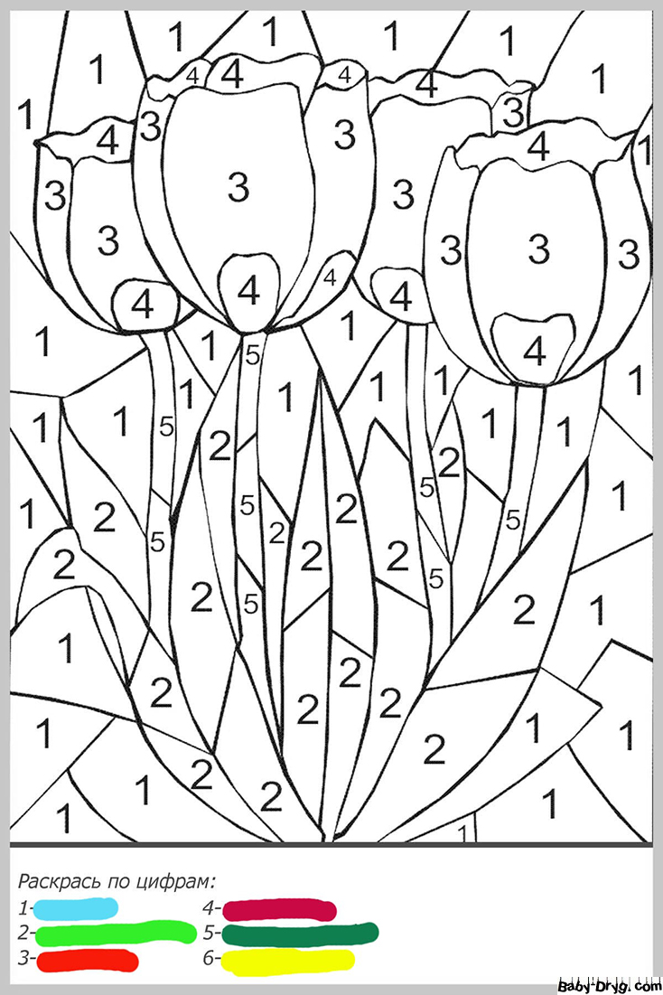 Color by Number Flowers | Color by Number Coloring Pages