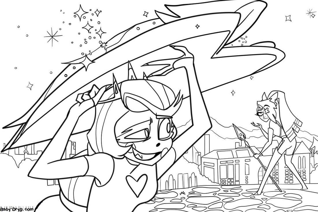 Coloring Page Characters from Hotel Hazbin | Coloring Hazbin Hotel