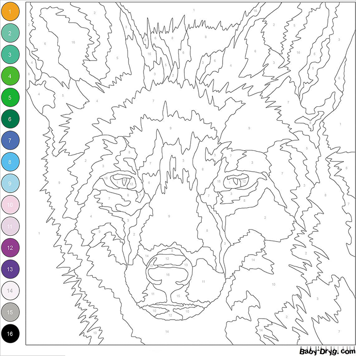 Coloring Page Fox | Color by Number Coloring Pages