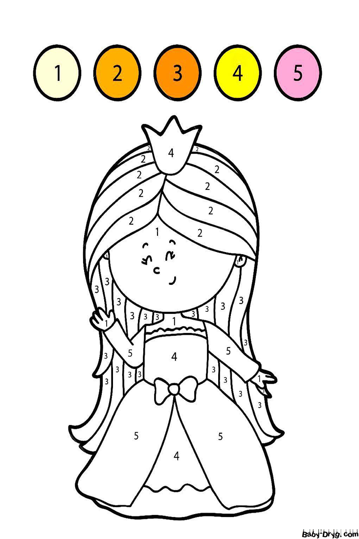 Coloring Page Light Princess | Color by Number Coloring Pages