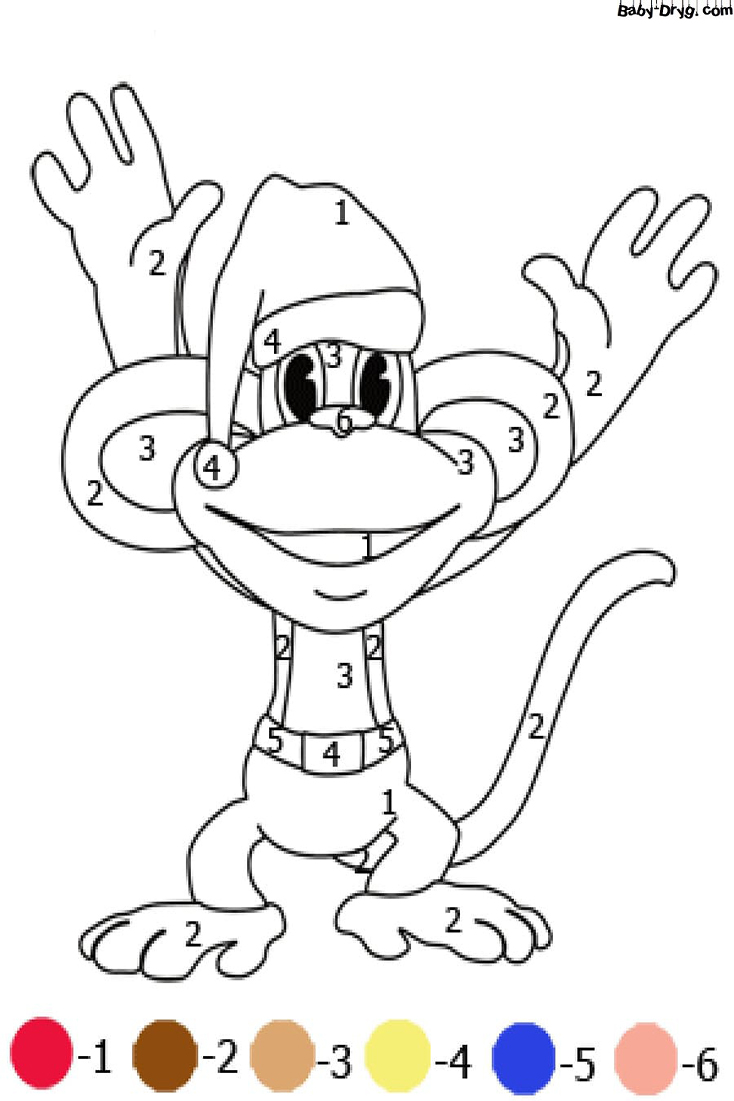 Coloring Page Monkey | Color by Number Coloring Pages