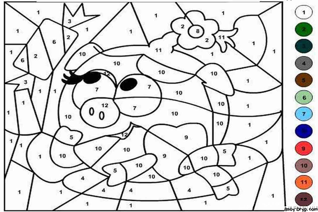 Coloring Page Nyusha | Color by Number Coloring Pages