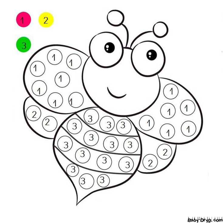 Coloring Page The Bee | Color by Number Coloring Pages