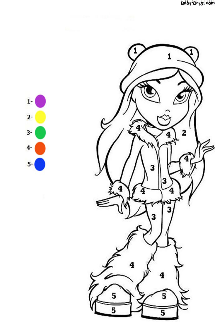 Coloring Page The doll by numbers | Color by Number Coloring Pages