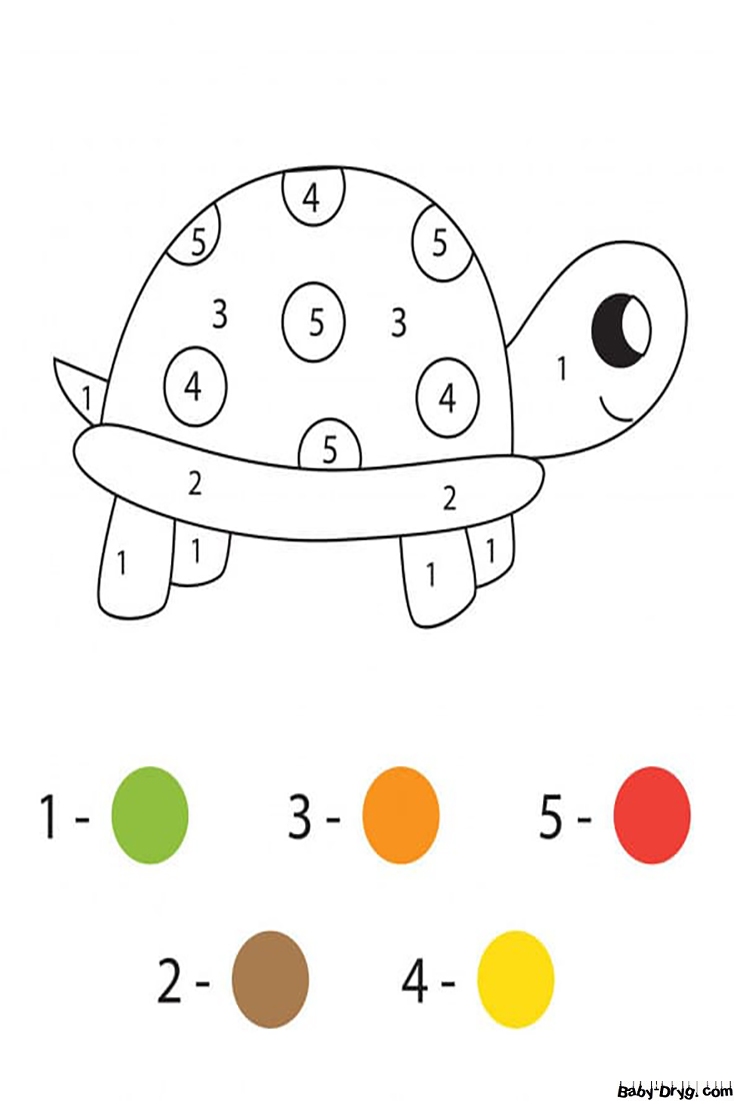 Coloring Page Turtle | Color by Number Coloring Pages