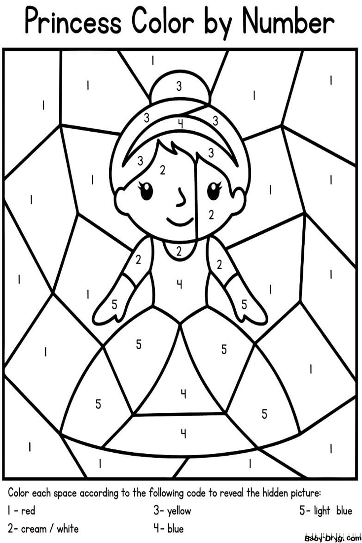 Cute Princess Color by Number | Color by Number Coloring Pages