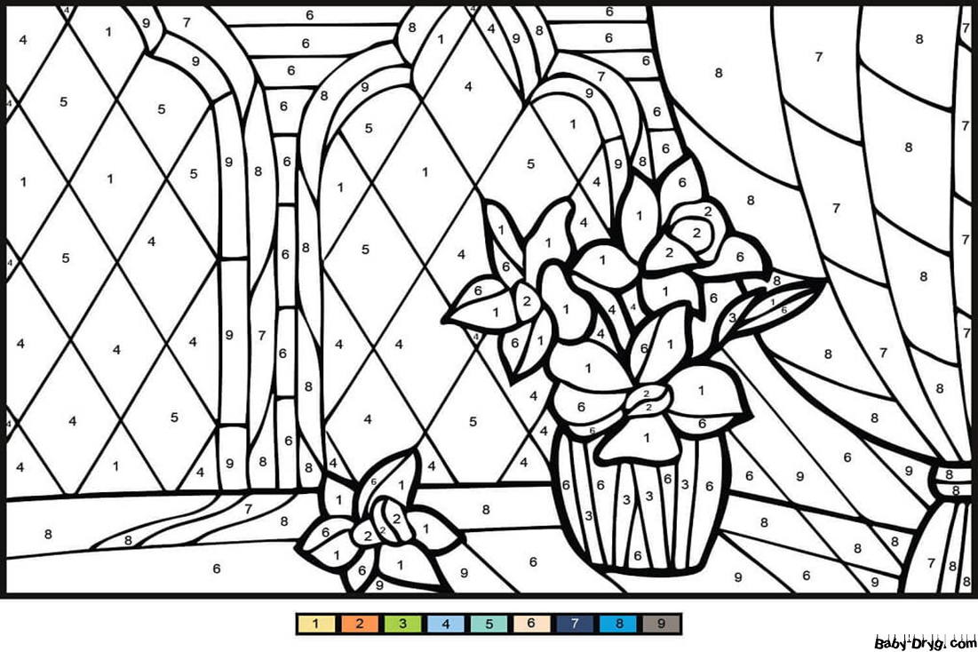 Daffodil Color by Number | Color by Number Coloring Pages