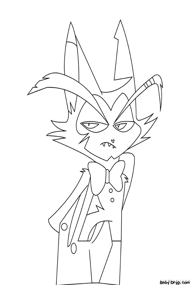 Disappointed Husk Coloring Page | Coloring Hazbin Hotel