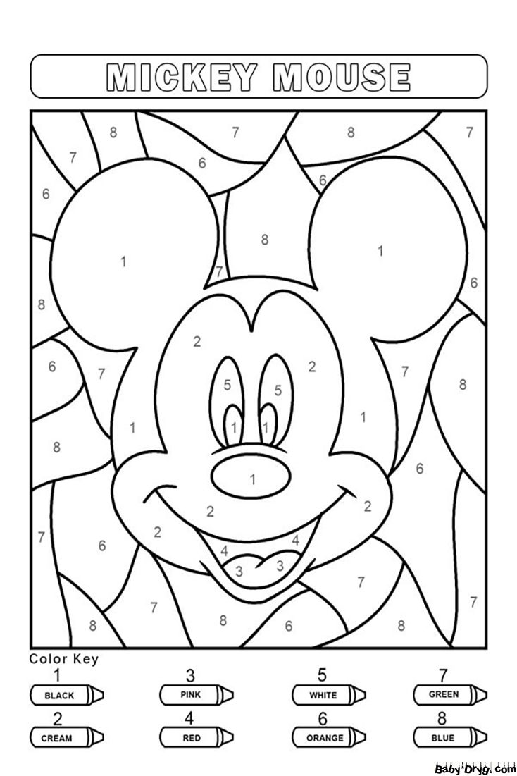 Disney Mickey Color by Number | Color by Number Coloring Pages