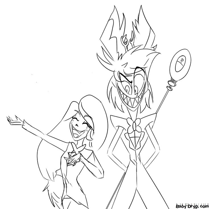 Drawing from the Hazbin Hotel for pencil drawing | Coloring Hazbin Hotel