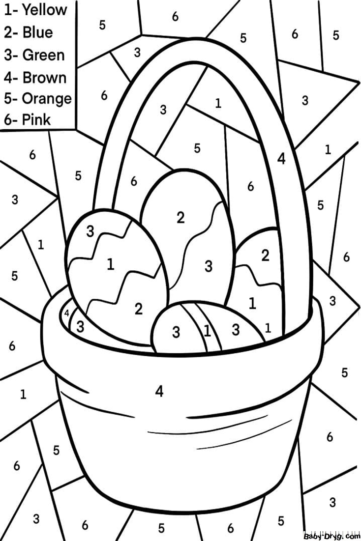 Easter Basket Color by Number | Color by Number Coloring Pages