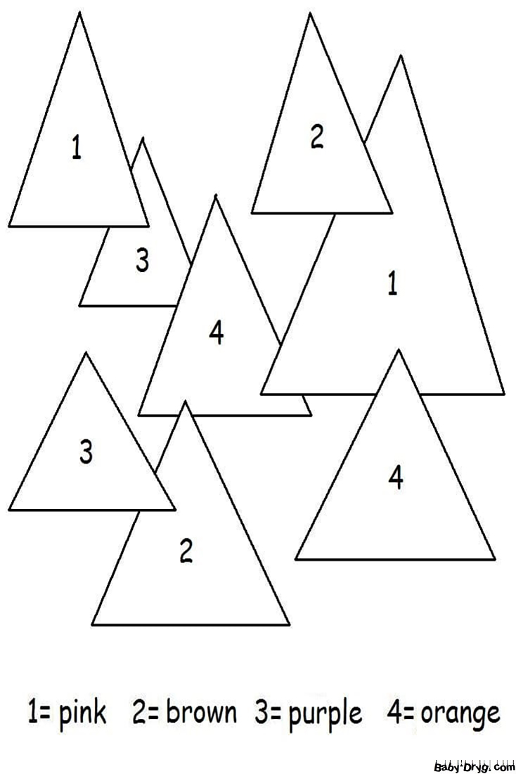 Easy Triangle Color by Number | Color by Number Coloring Pages