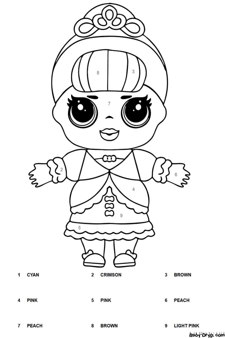 Fancy Doll LOL Surprise Color by Number | Color by Number Coloring Pages