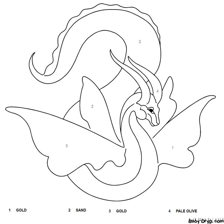 Fantastic Dragon Color by Number | Color by Number Coloring Pages