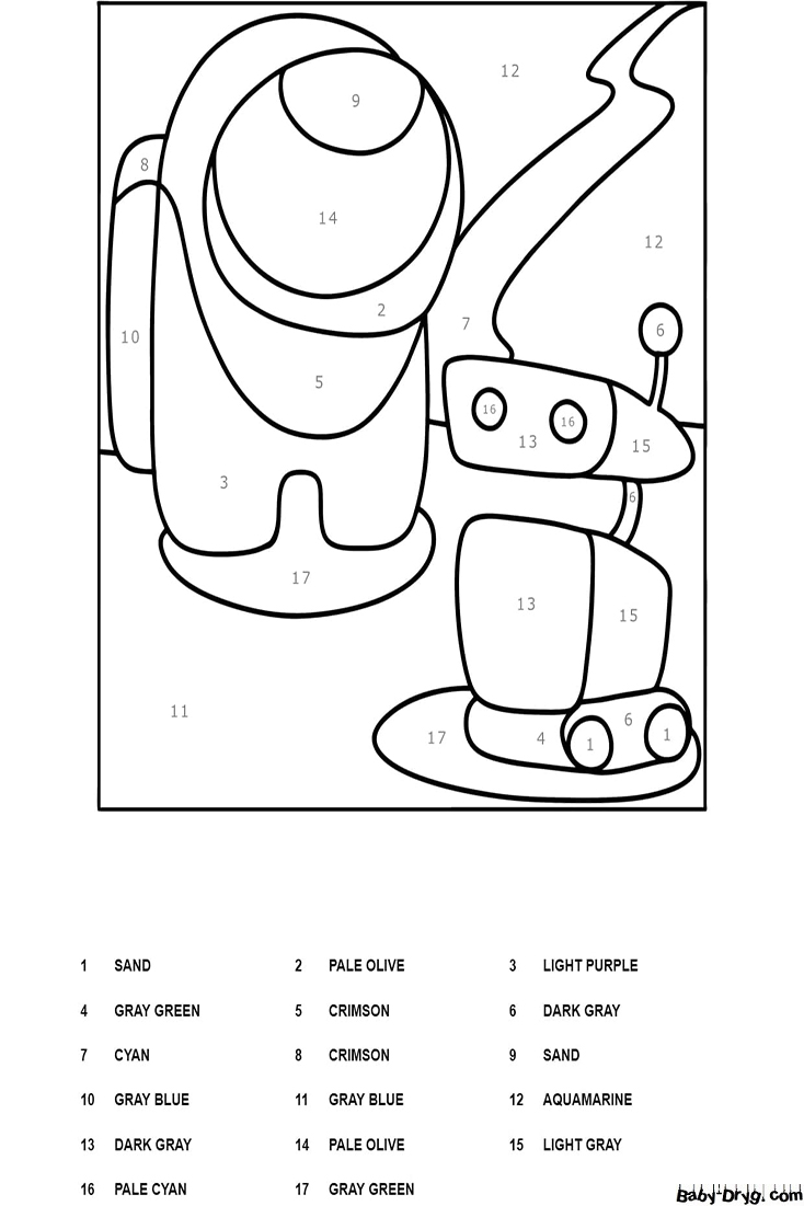 Free Among Us Color by Number | Color by Number Coloring Pages