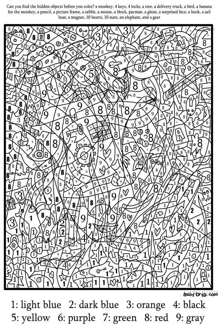 Free Color by Number for Adult | Color by Number Coloring Pages