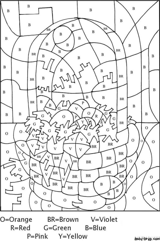 Free Easter Basket Color by Number | Color by Number Coloring Pages