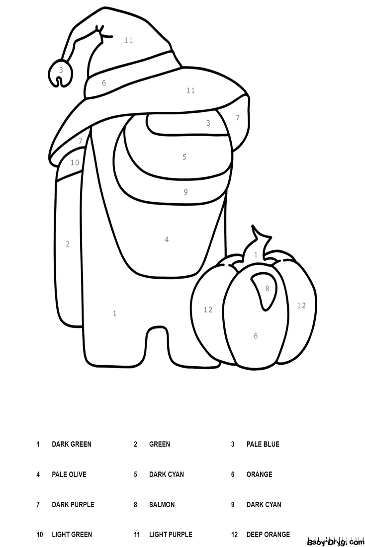 Halloween Among Us Color by Number | Color by Number Coloring Pages