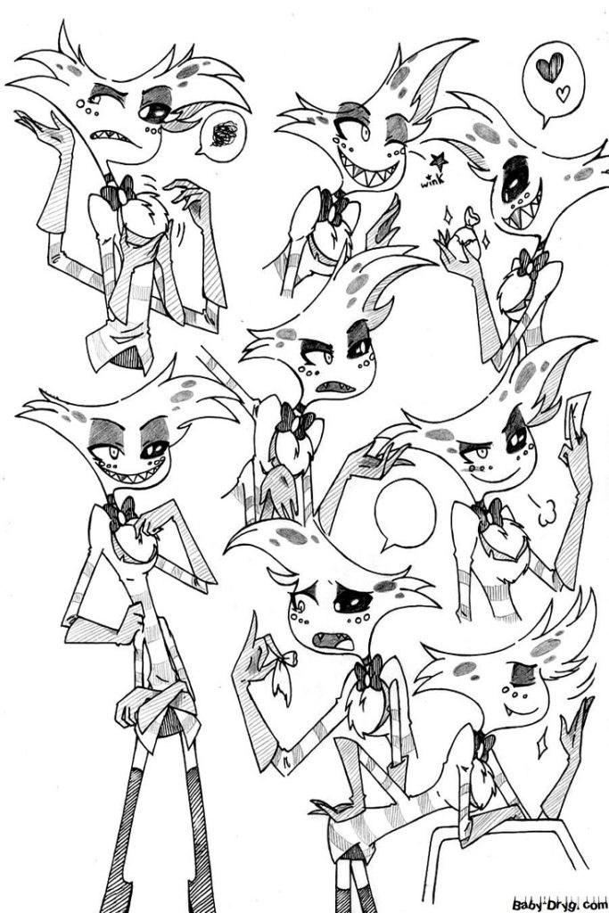 Hazbin Angel Hotel Coloring Page | Coloring Hazbin Hotel