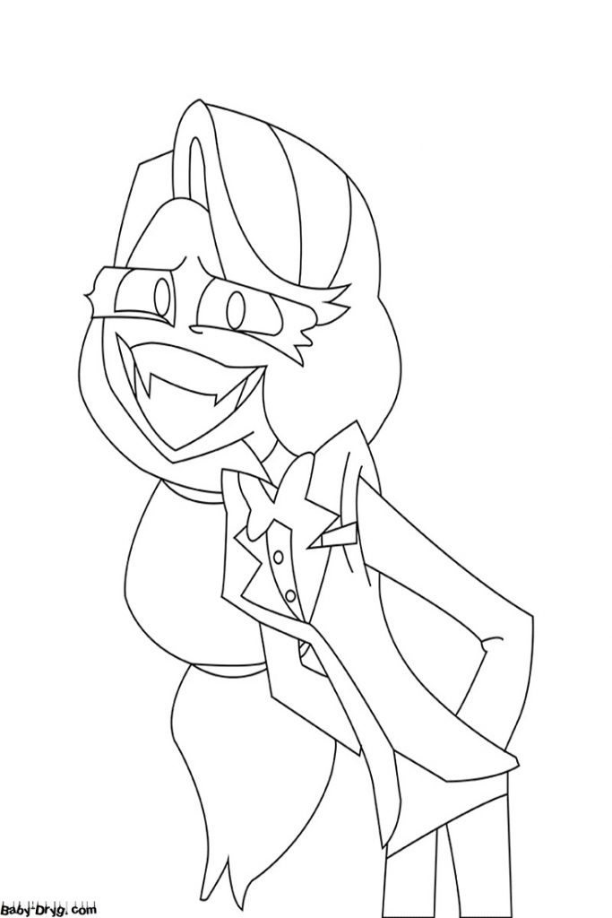 Hazbin Hotel Charlie with Elegant Suit Coloring Page | Coloring Hazbin Hotel
