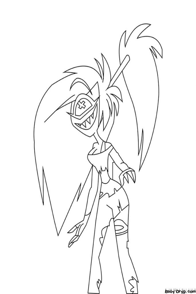 Hazbin Hotel Cherri Bomb Coloring Page | Coloring Hazbin Hotel
